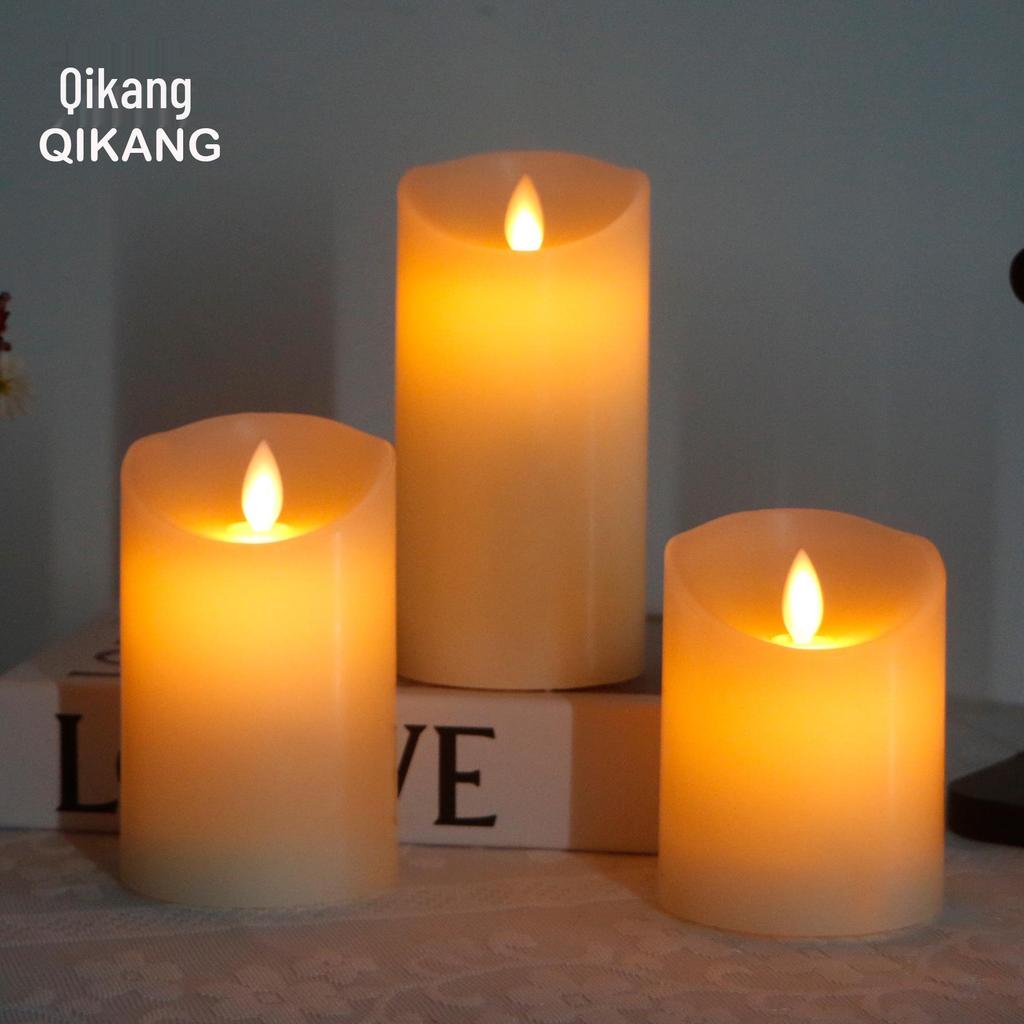 LED Rechargeable Paraffin Wax Candle with Swaying Flame & Remote Control for Decoration or Birthday Celebration
