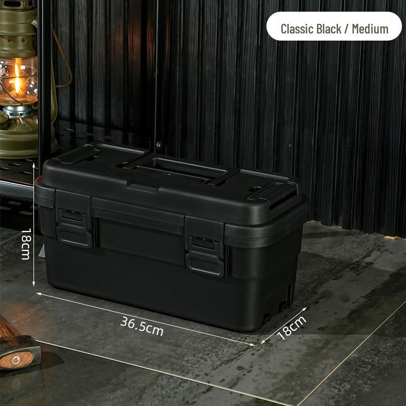 Large-Capacity Multi-Layer Tool Storage Box for Home, Car, Outdoor Use with Plastic Handle
