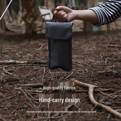Outdoor 30cm Handheld Storage Bag for Tent Pegs with Windproof Buckle and Rope