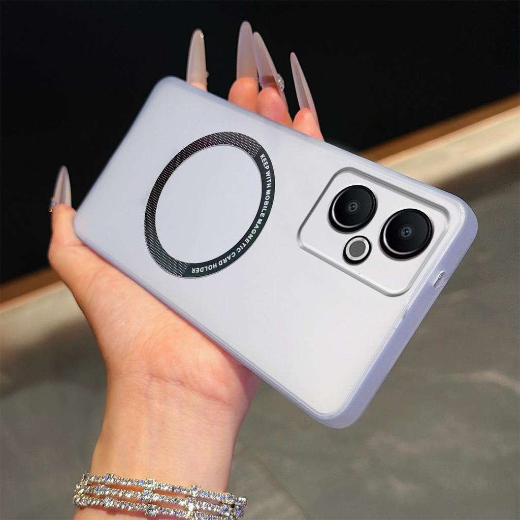 Magnetic Semi‑Transparent Matte Phone Case for Realme 14T 5G Soft TPU Shockproof Cover