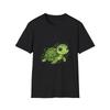Turtle Cute Watercolor Kawaii Black Tee Nature Animal Graphic T-Shirt