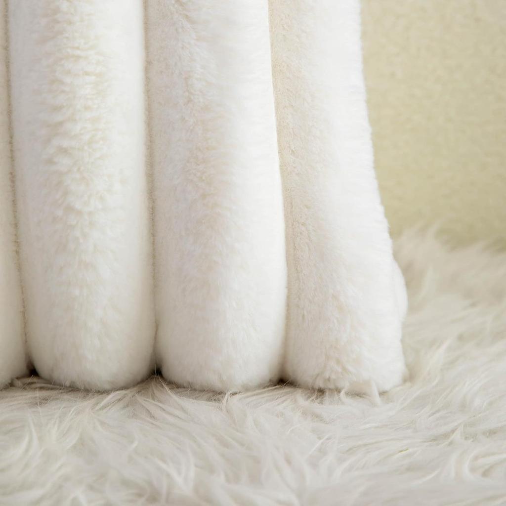 1pc 7cm striped plush cushion cover 30x50 45x45 50x50 soft decorative pillowcase home decor sofa throw pillow cover white beige