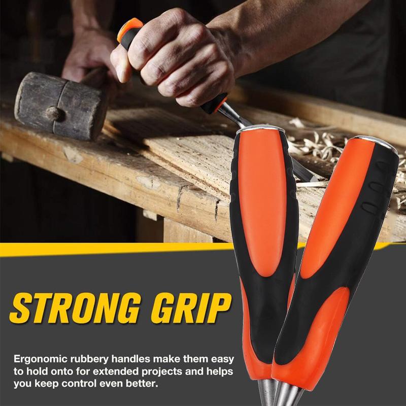 Professional 4 Pieces Wood Chisel Set 6/12/18/25mm for Woodworking Flat Chisels DIY Woodworking Woodcut Carving Knife Tools Set