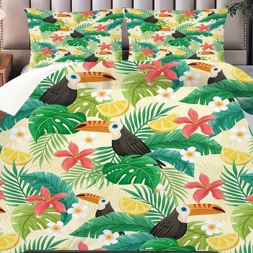 Comforter Toucan Tropical With Toucan Tropical Pattern Suitable For Children Kids And Adults Soft And Breathable