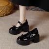 2025 Spring and Summer New Small Man Height Increase Mary Jane Single Shoes Women's Bow Word with Thick Sole Short Man Le Soft