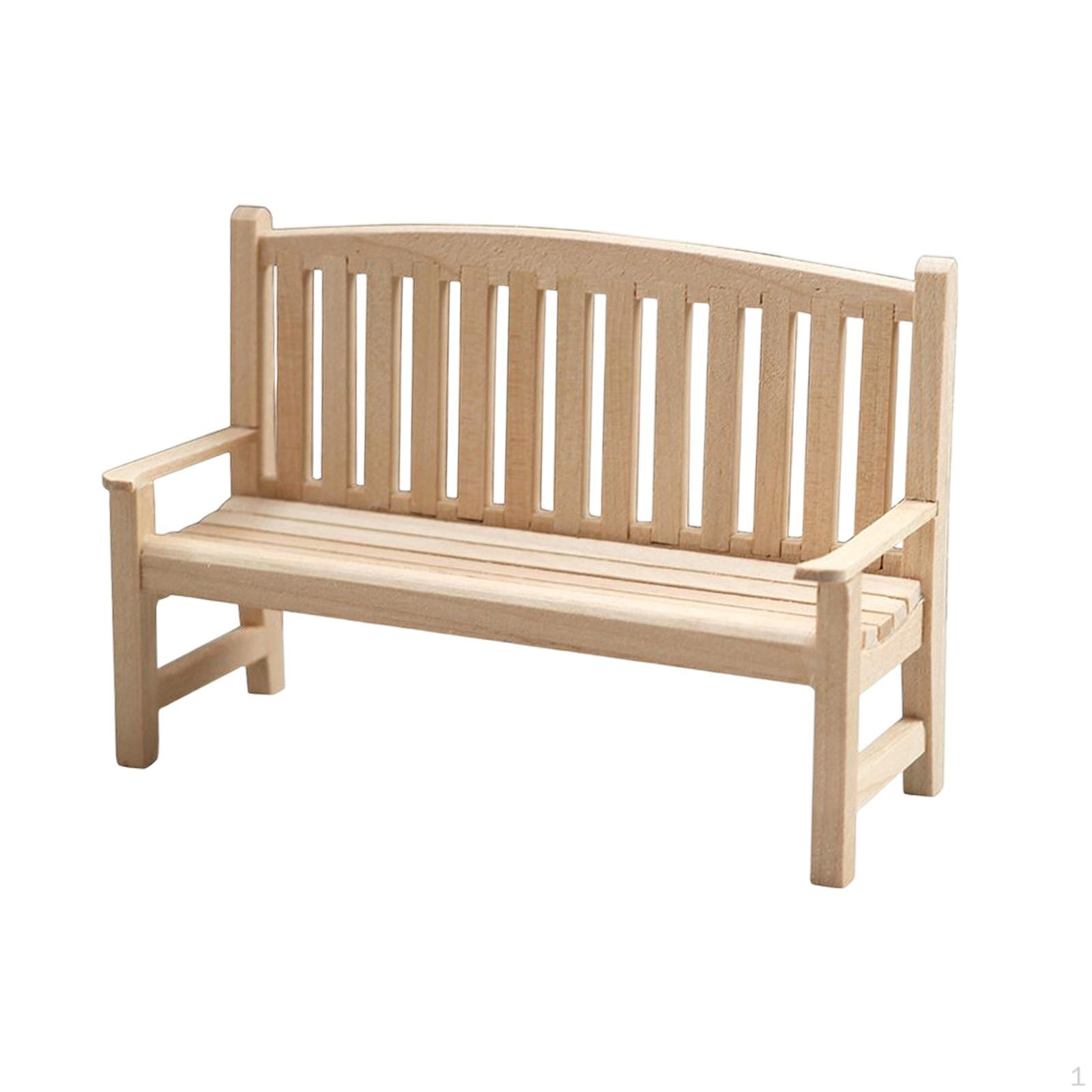 

1/12 Миниатюрная садовая скамейка Деревянное украшение Симуляция для подарков девочкам Украшения double seat