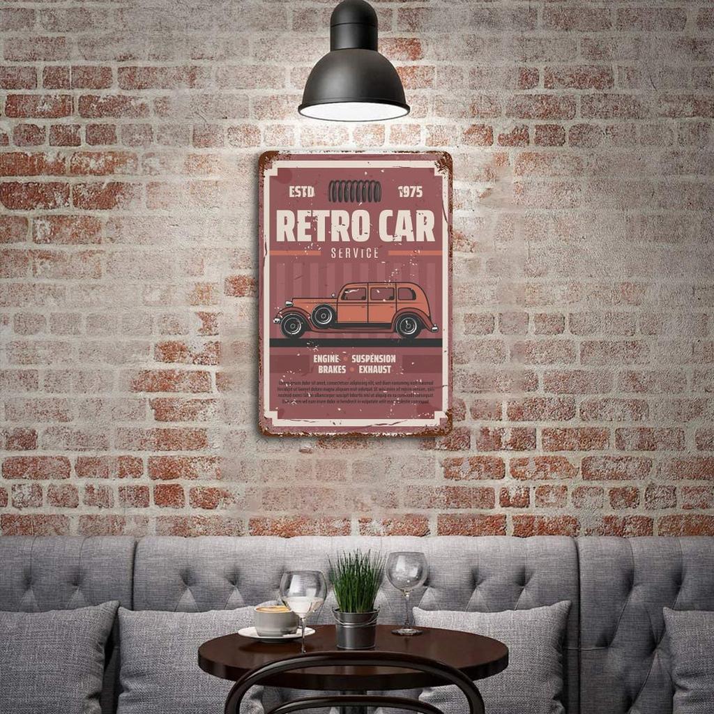 1PC Vertical Rustic Patina Metal Tin Poster, Aged Wall Sign, 20x30cm or 30x40cm, Vintage Decorative Plate for Cafe Bar Garage Office or Home Decor