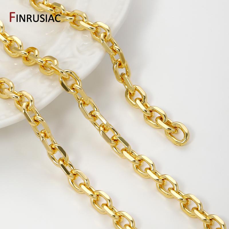 18K Gold Plated Brass Thick Heavy Oval Chains For Necklace Bracelet Accessories,6.6*9mm Chain for DIY Jewelry Making Findings