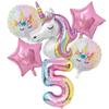 New 1Set Rainbow Unicorn Balloon 32 inch Number Foil Balloons 1st Kids Unicorn Theme Birthday Party Decorations Baby Shower Glob