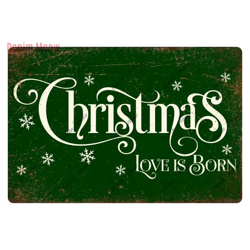 Retro Merry Christmas Metal Wall Decor, Vintage Christmas Bakery Metal Sign, for Gift  Bar Club Cafe, Room Decoration, WY299