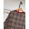 Dimanaf 2025 Summer Linen T-shirt Women Spliced Plaid Printing Short Sleeve Loose Red T-shirt