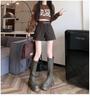 Women's High-Waist Woolen Shorts: Slimming, Casual Wide-Leg Bootcut Pants for Autumn/Winter 2024 in Small Sizes.