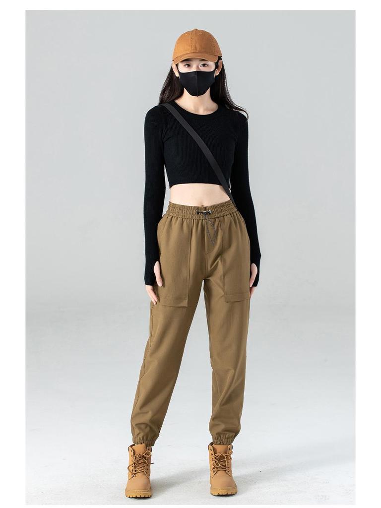 Couples' Fleece-Lined Windproof Softshell Pants: Women's Outdoor Joggers & Men's Warm Work Pants