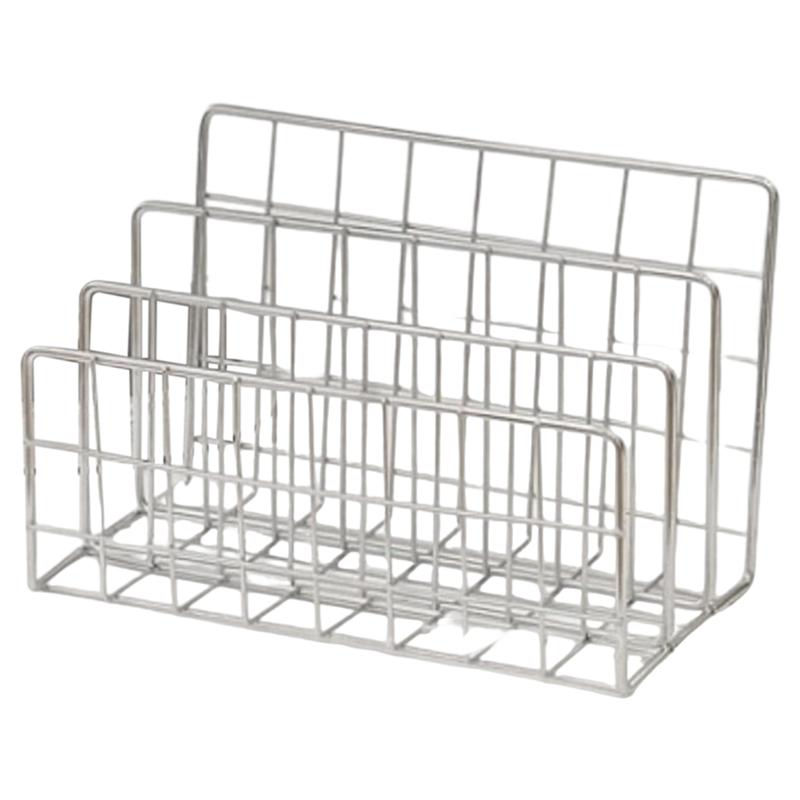 

Newspaper Storage Holder Three-Tier Iron Hollow Magazine Bookshelf Organizer 1Pcs Book Rack Home Shelf Storage Basket