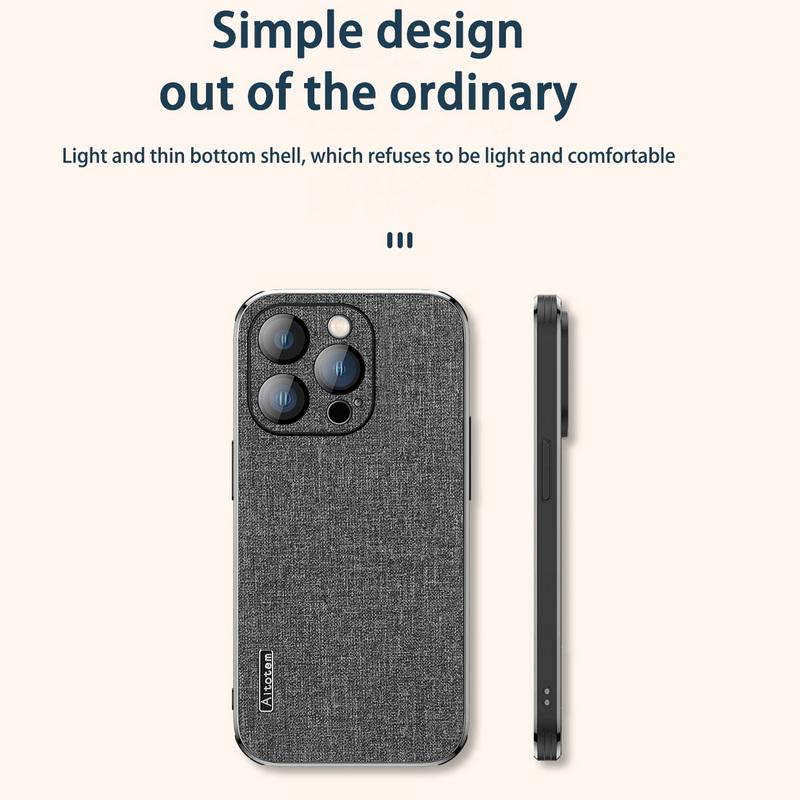 Luxusní látkový obal na telefon pro iPhone 14 13 12 Pro Max 14 Plus Nárazuvzdorný silikonový měkký nárazník Slim pevný zadní kryt PC Coque
