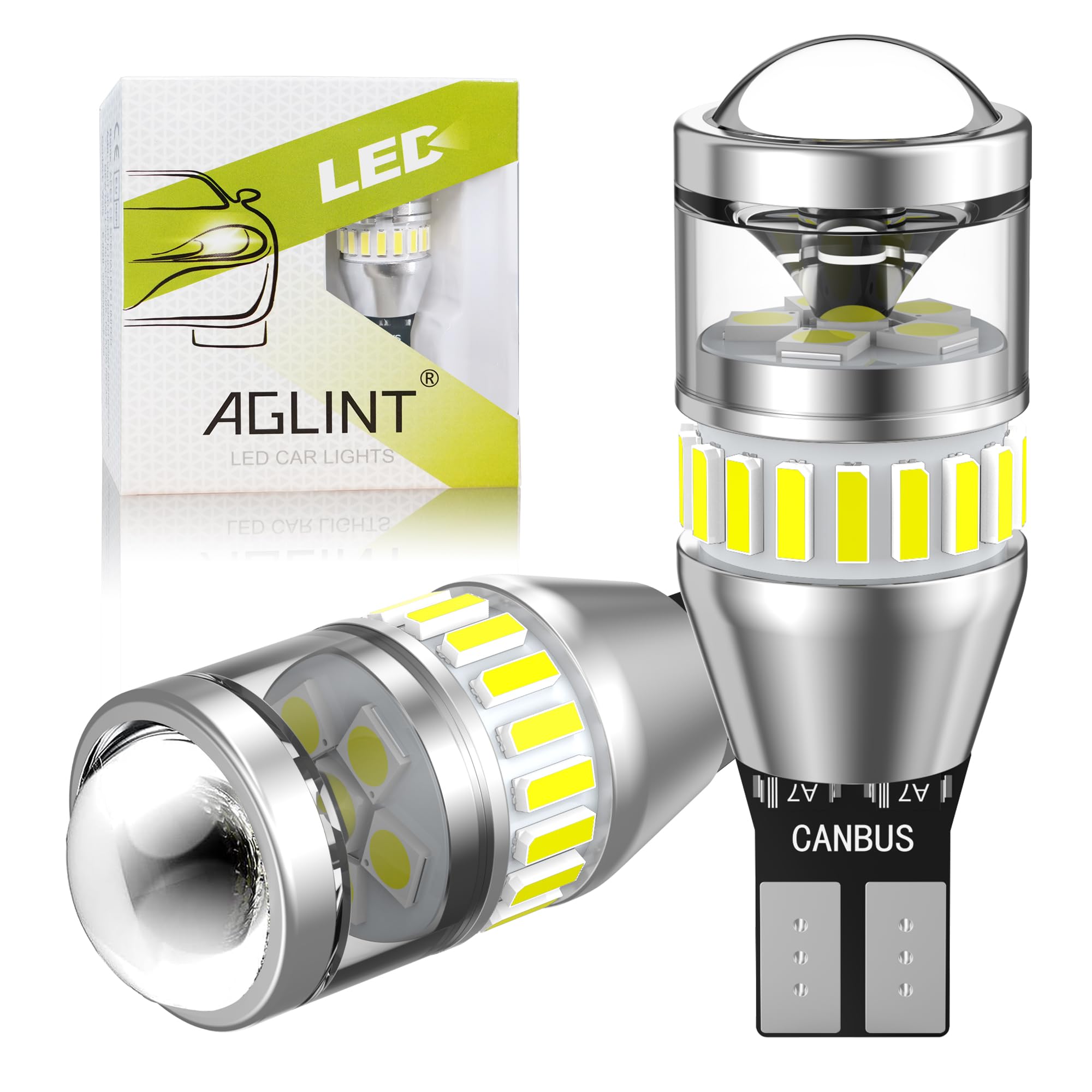 

Светодиодная лампа заднего хода AGLINT T16, со встроенным канселлером, высокая яркость, неполярная, /24В, 15 Вт16Вт, 921, T16/W16W/T15 белый