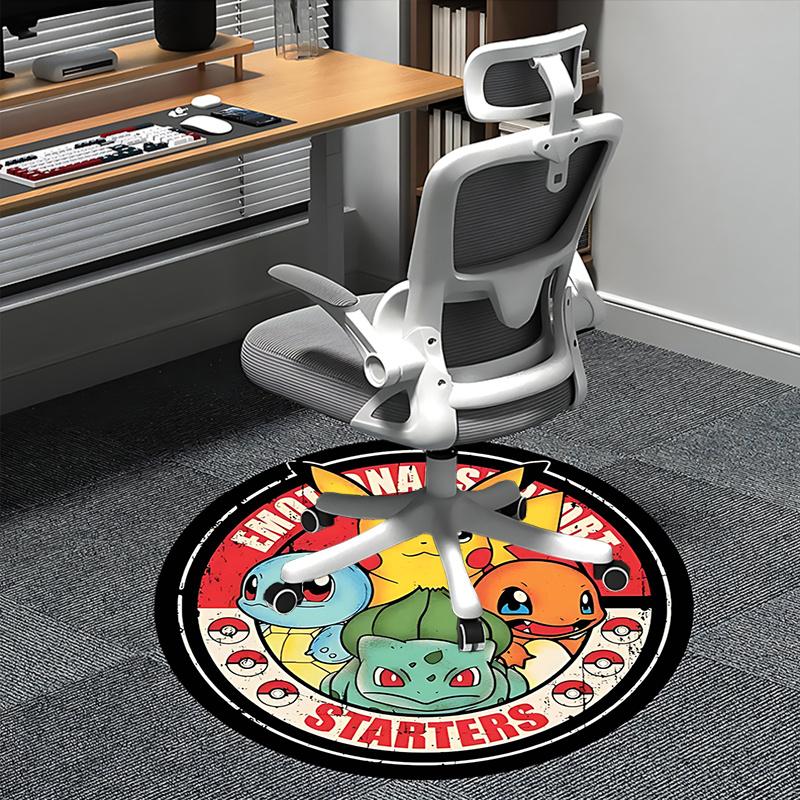 

Pokemon,Starter Chair mat Round Rug Office carpet, Non slip, Suitable for Living Rooms, Bedrooms,Decor1205799a 80cm by 80cm