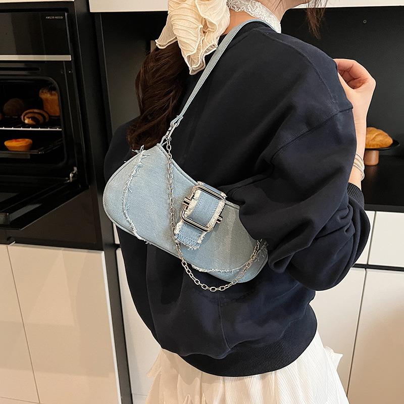 Denim underarm bag women's retro fashion casual spring and summer new niche high-end shoulder bag