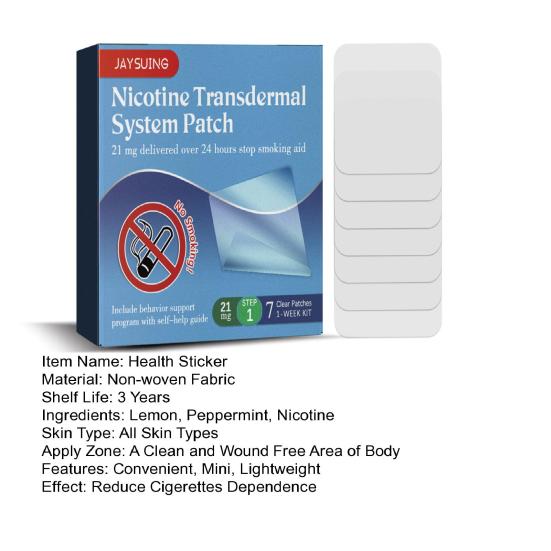 Yousheng 7Pcs/Box Smoking Cessation Sticker Moderate Quick Effect Non-irritating Professional Safe Alleviate Irritability Non-woven Fabric Nicotine
