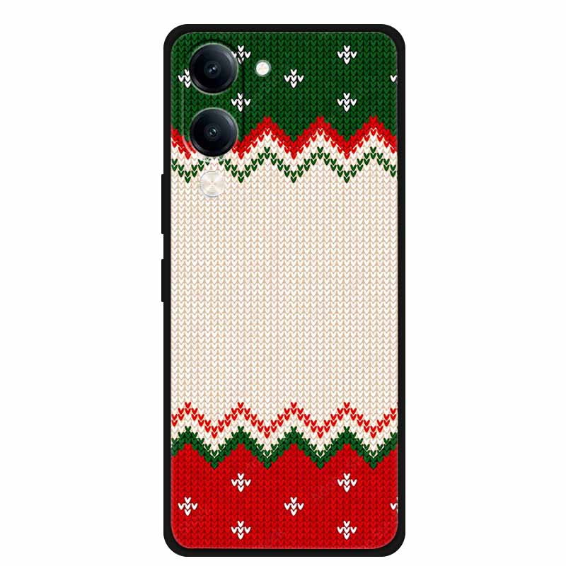 Christmas Case For Vivo Y04 Y04S Y37C Soft Silicone Phone Cover Funda For Vivo Y 04 04S 37C Black TPU Protective Bumper Casing