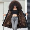 Damen Parka Outdoor Langer Parka Plüsch Übergröße Jacke Herausnehmbares Futter Jacke
