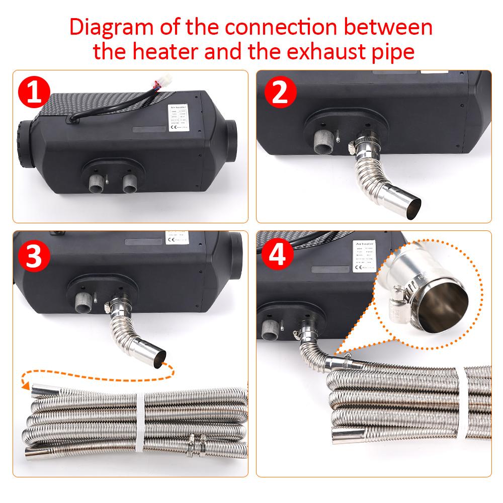 200/300cm 25mm Exhaust Pipe Heater Parts For Air Diesel Parking Heater Stainless Steel Tube Gas Vent Car Accessoreis