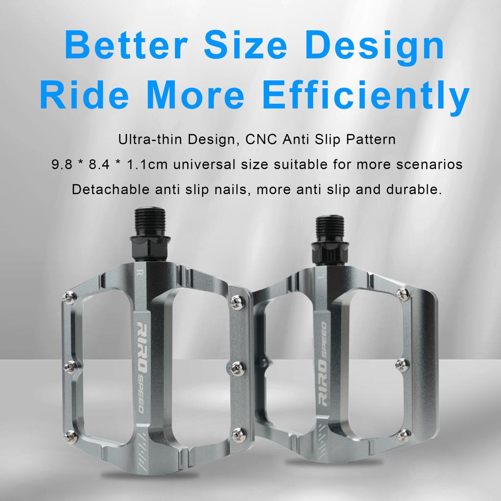 RIRO 3 Bearing Bicycle Pedal Aluminum Alloy Road Bike Pedal Non-slip Mountain Bike Pedals Sealed Bearing Bicycle Flat Pedals 6