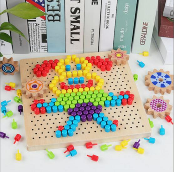 Seven-Layer Wooden Rainbow Stacking Tower - Early Education Toy for Infants