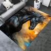 Black Horse Theme Office Chair Mat: Large Size Office Carpet for Home Decor, Sofa Rug, Gift Suitable for Bedroom, Living Room, and Various Rooms