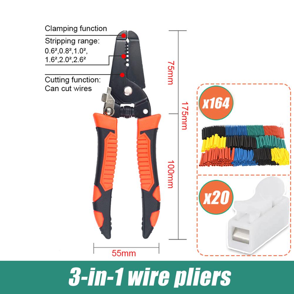 10 In 1 Wire Strippers Pliers Cable Cutter For Electrician Household Network Free Ch-1 Connector Wire Cable And Heat Shrink Tube