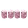 4pcs Stylish Tire Valves Caps with Rhinestones Twinkle Tire Valves Caps General
