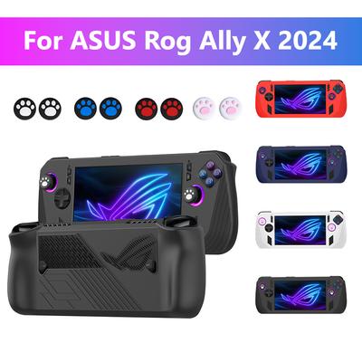 Silicone Case for 2024 ASUS Rog Ally X, Rog Alloy X Accessories Protective Cover Grip Skin with 2 Thumb Grips