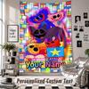 Arazzo da Parete con Nome e Testo Personalizzati, Arazzo Decorativo Poppy Playtime per Camera da Letto