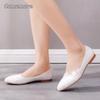 Plus Size 35-43 Women's White Lace Wedding Flats Pointed Toe Low Heel Bridal Shoes Elegant Slip on Loafers Zapatos De Mujer
