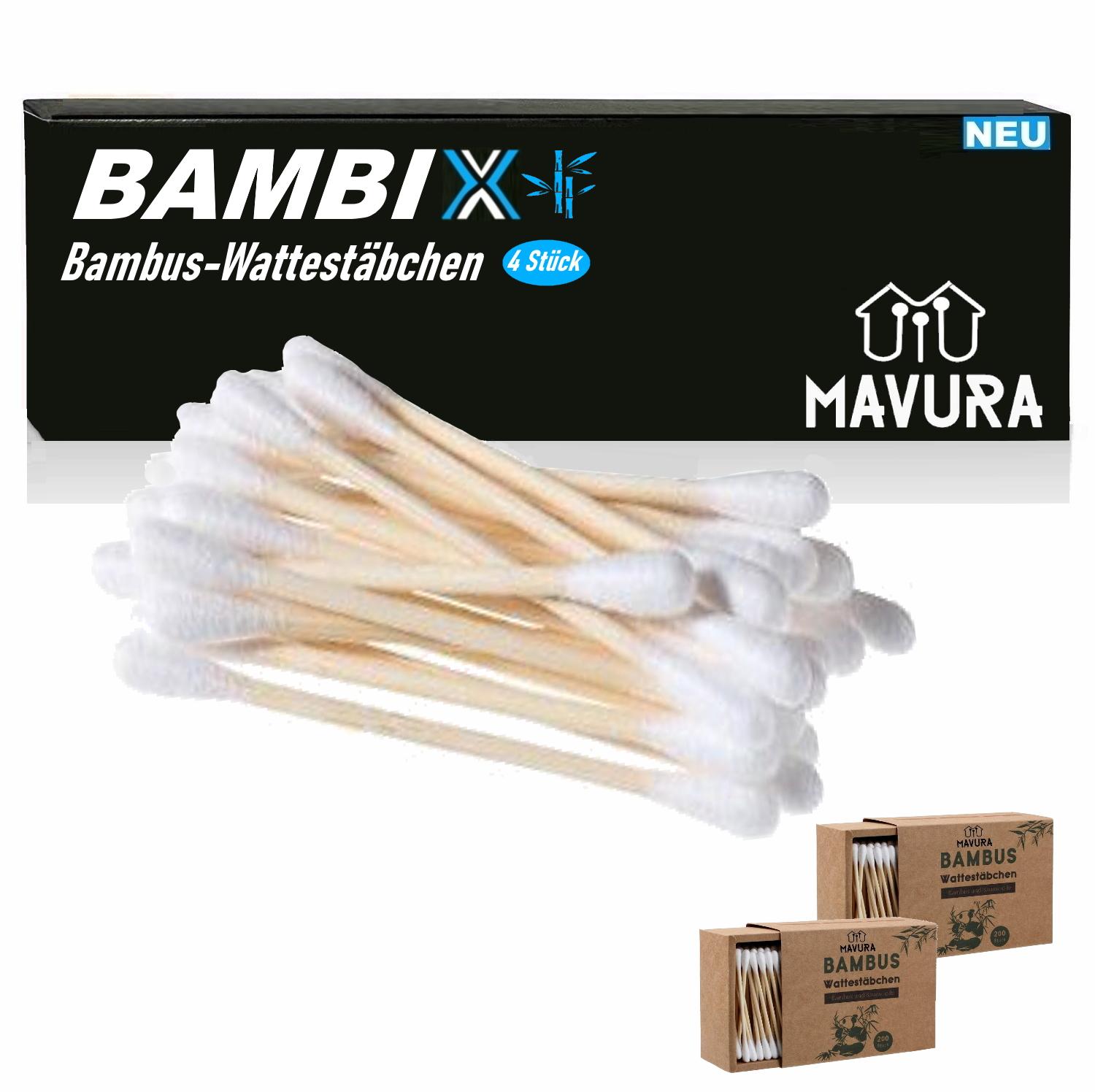 

BAMBIX Бамбукові ватні палички для чищення вух бавовняні [400 штук]