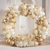 110Pcs Sand White and Gold Balloon Garland Arch Kit for Bridal Wedding Engagement Anniversary Baptism Birthday Party Decorations