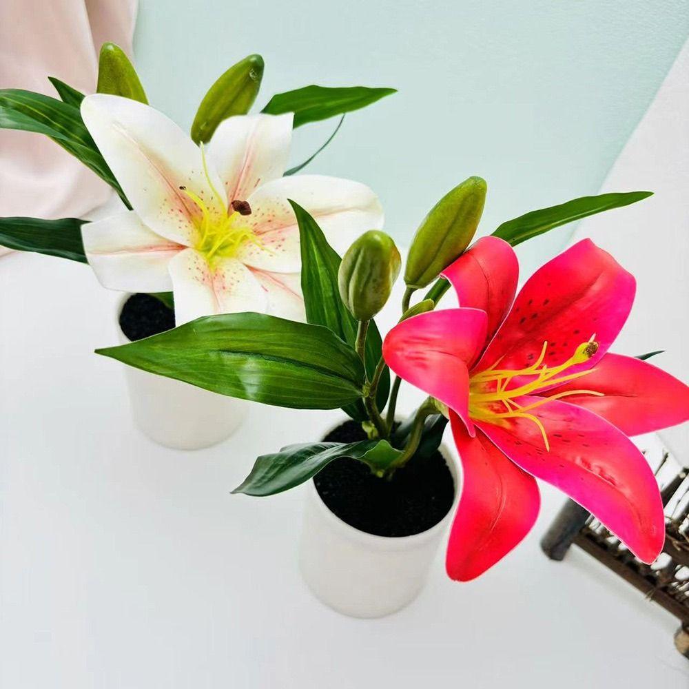 Photo Props Simulation Flowerpotted Plastic Faux Bonsai Vivid Fake Flower  Desktop Ornament