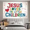 2D Religious Kids Backdrop Cloth for Sunday School Baptism Party Photo Booth Background