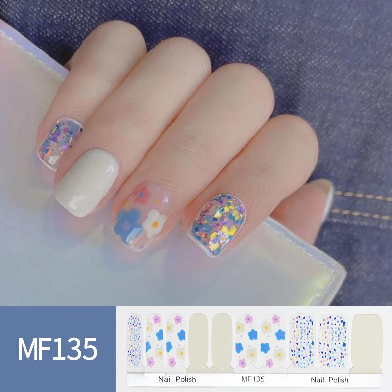 

European-American Tulip Nail Art Stickers - Simple French Nail Decals (Set of 20)