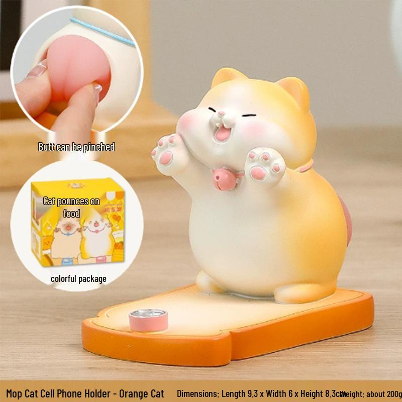 Adorable Cat Phone Holder for Office Desk - Stable Desktop Decoration Ornament