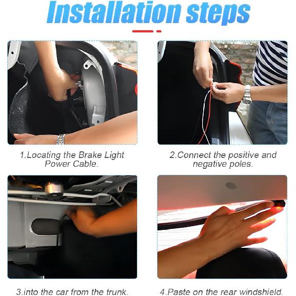 Car LED Brake LED Strip Light, 35Inch 144LED DC12V High Mount Stop Brake Light Bar, Rear Window Warning Signal Light For Vehicles Trucks Cars