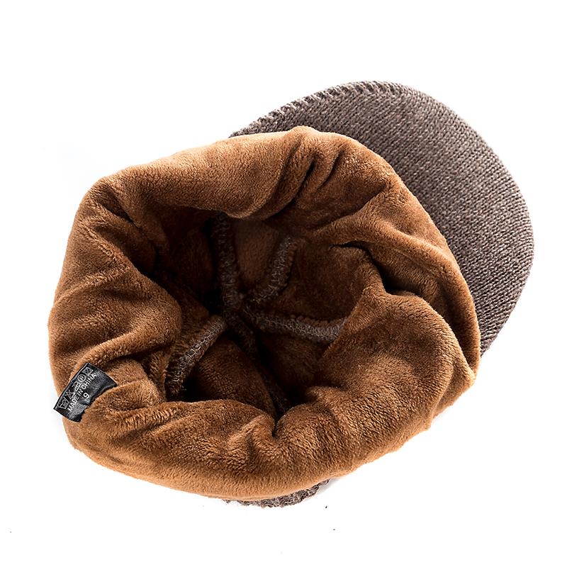New High Quality Men Winter Hat With Brim 1998 Label Warm Suit For Men Outdoor Wool Keep Warm Fashion Knitted Hat