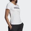 Adidas Color Block Letter Print Sports Fitness Short Sleeve T-Shirt Women Tops White EI4559