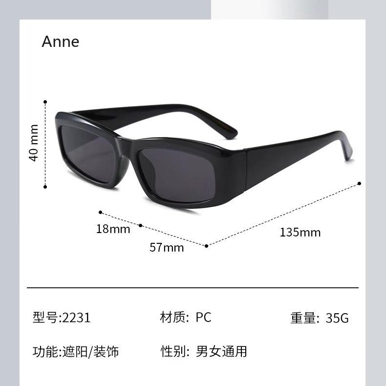 Trendy Rectangle Sunglasses Men Women Luxury  Designer Wide Frame Sun Glasses vintage Small Black yeglasses Oculos De Sol