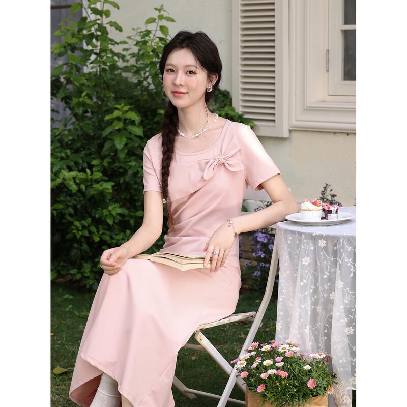 Lunan Gentle Pink Short-Sleeve Dress