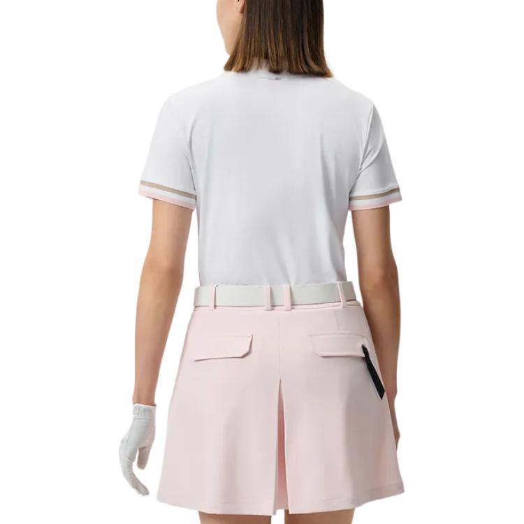 FILA Golf Series Simple Casual Comfortable Dopamine Color Vitality Versatile Knit Short Sleeve Polo Shirt Women Polo Shirts Jade-White A11W525103F-WT