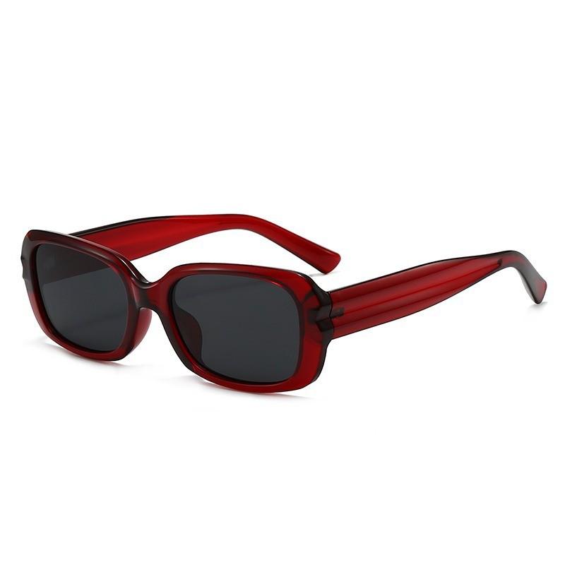 Retro Square Uv400 Sunglasses For Women With Gray Lenses And Green Frame For Outdoor Activities