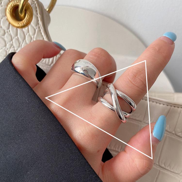 PANJBJ 925 Sterling Silver Unique Lines Ring for Women Jewelry Finger Adjustable Open Vintage For Party Birthday Gift Dropship
