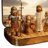 Kleiner Jesus in Blechdose Miniatur Jesus Kreuzigung Auferstehungsszene Ornament Tasche Jesus Figuren Set Religiöse Heim- und Büro-Schreibtischdekoration