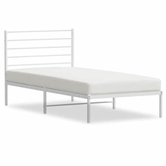 VidaXL Metal Bed Frame with White Headboard 90x190 Cm 352360